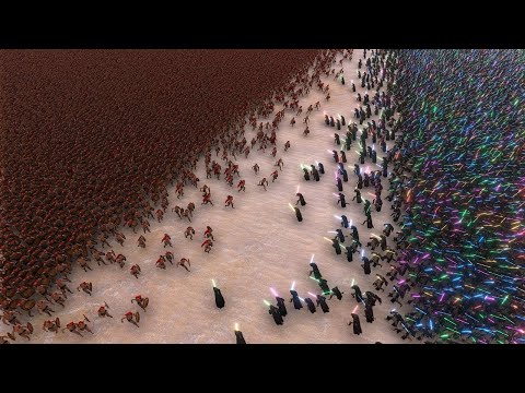 10 000 JEDI vs 40 000 SPARTANS - Ultimate Epic Battle Simulator - UEBS