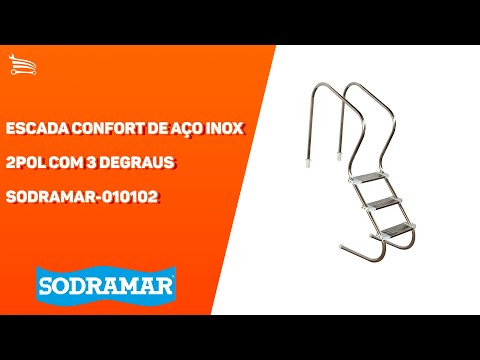 Escada Confort de Aço Inox 2Pol com 3 Degraus - Video