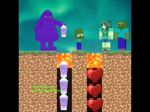 Help Baby Zombie Choose Grimace Shake Or Family  #minecraft#shorts #cameraman #skibiditoilet #funny