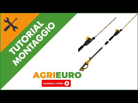 DEWALT akumuliatorinės gyvatvorių žirklės ilgu kotu DCMPH566P1 18V 55cm 1x5,0Ah video