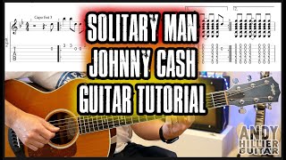 Johnny Cash Solitary Man Guitar Tutorial Lesson