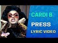 Cardi B - Press  (Lyrics + Español) Video Oficial