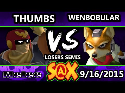 S@X 115 - ThumbsWayUp (Captain Falcon) Vs. Wenbobular (Fox) SSBM Losers Semis - Smash Melee