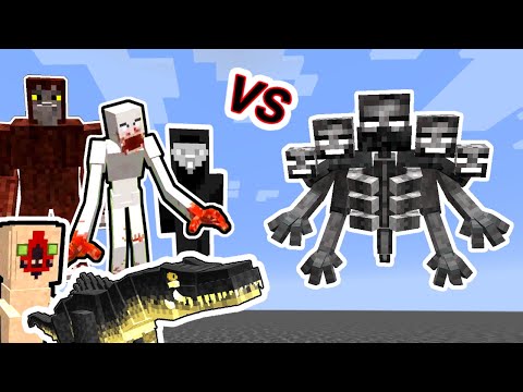 Mutant Wither Vs. SCP Monsters in Minecraft