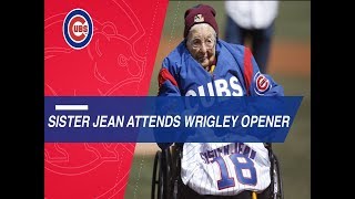 Sister Jean, Cubs legends toss first pitches