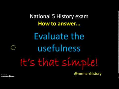 'Evaluate the usefulness' questions | Mr Marr History