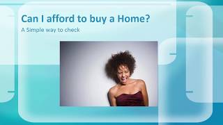 Can I Afford to Buy a Home