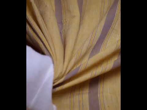 Stripe Yellow Pure Cotton 90 GSM Handwoven Fabric — video