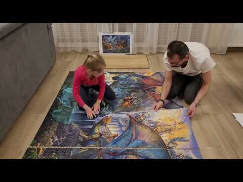 Puzzle Ravensburger 9000,  Magical Dragon Forest, joining two parts