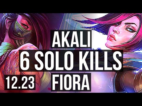 AKALI vs FIORA (TOP) | 74% winrate, 6 solo kills, Legendary, 9/2/1 | EUW Master | 12.23