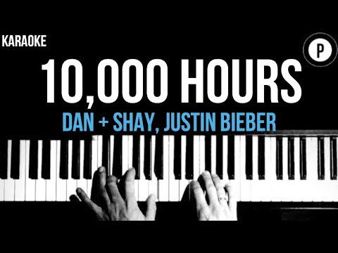 Dan + Shay & Justin Bieber - 10000 Hours Karaoke SLOWER Acoustic Piano Instrumental Cover Lyrics