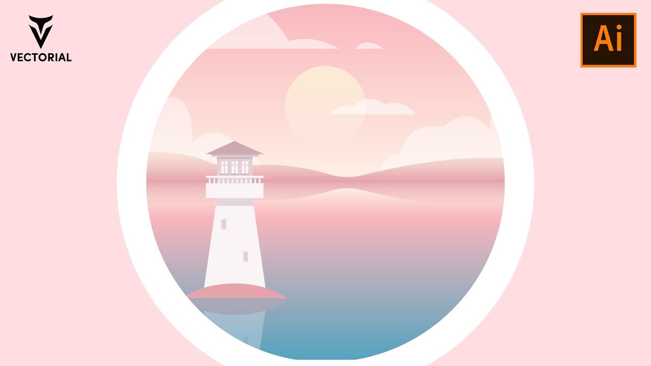 How to draw a LightHouse in Adobe Illustrator