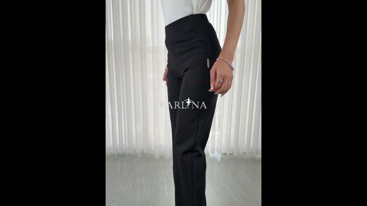 Black casual elasticated pants - 34