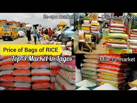 Prices Of Bags Of RICE inside Different Food Market In Lagos Nigeria 🇳🇬