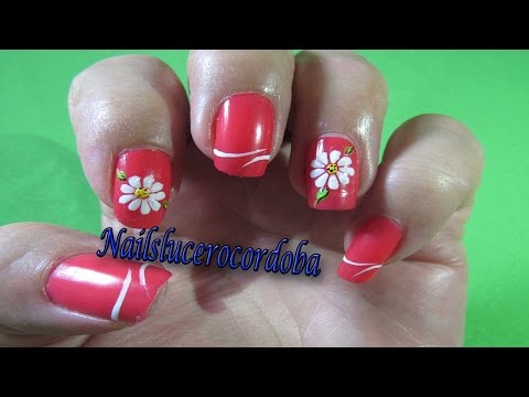 Decoración De Uñas Flores – Como Pintar Flores -Flowers Nail Art – NLC