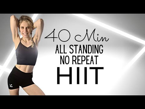 40 MINUTE ALL STANDING HIIT WORKOUT - NO REPEAT - CARDIO - CALORIE BURNING