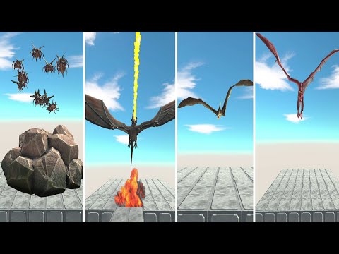 Battle of All Flying Units. Wyvern, Dragon, Bug, Pteranodon - Animal Revolt Battle Simulator