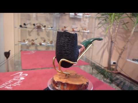 Brand new briar pipe PARONELLI bent handmade rusticated black -  eBay item number: 401347280086