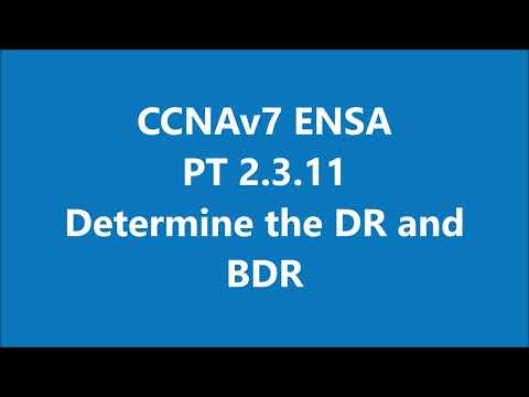 CCNAv7 ENSA PT 2.3.11 Determine the DR and BDR