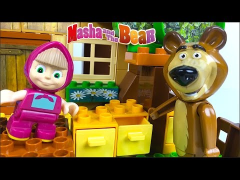 MASHA AND THE BEAR - BEAR'S HOUSE FROM PLAYBIG BLOXX WITH KITCHEN BEDROOM GARDEN & STOP MOTION