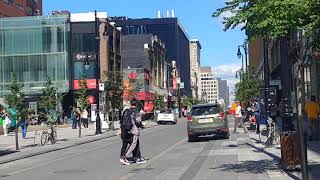 Download Lagu Walk Downtown Montreal City, Friday, September 24, 2021, Quebec Canada Thumbnail