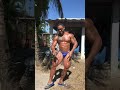 Muscle worship sun shine in blue