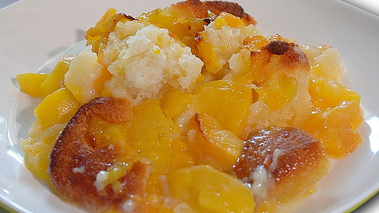 Peach COBBLER 5 mins Simplest delicious EASY Peach Cobbler.