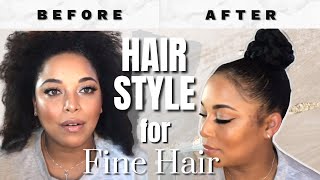 QUICK HAIRSTYLE for FINE THIN HAIR / NYE to Everyday - The Top Knot /  MelissaQ