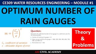 WRE Module1 [PART05]- Optimum Number of Rain Gauges - Rain Gauge Network - Equations & Problem