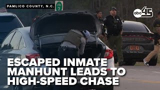 Manhunt for escaped inmate from Craven County Jail suspended after high-speed chase