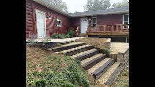 Building Railroad Tie Stairs & Gravel Filling Steps