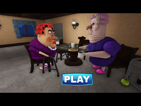 GRUMPY GRAN AND EVIL GRANDMA DRINK AND EAT COFFEE AND COOKIES !! Walkthrough gameplay #roblox