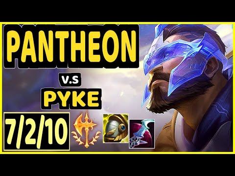 PANTHEON vs PYKE - 7/2/10 KDA BOTTOM SUPPORT GAMEPLAY - EUW Ranked MASTER