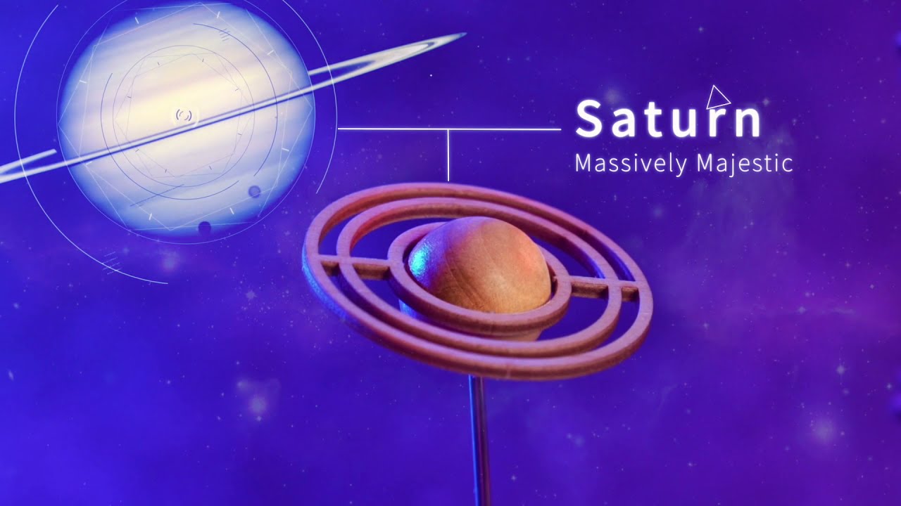 RoboTime 3D dřevěné mechanické puzzle Planetárium