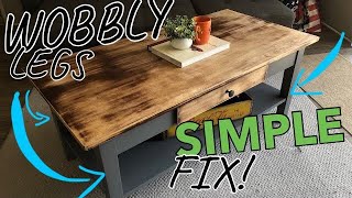How To EASILY Tighten Up Coffee Table Legs | How To Fix Wobbly Legs on Table