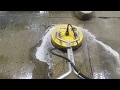Washpros LLC shows an example of steam cleaning and power washing greasy concrete.