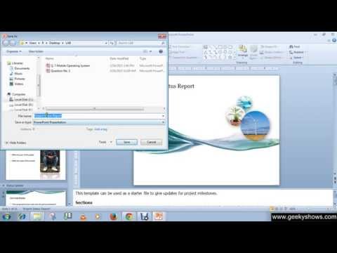Microsoft PowerPoint 2010 Save PowerPoint Presentation
