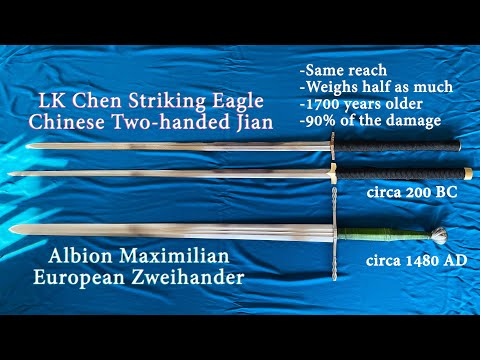 2200-Yr-Old Chinese Zweihander - LK Chen Striking Eagle Review w/ Ballistic Gel Human Analog Cutting