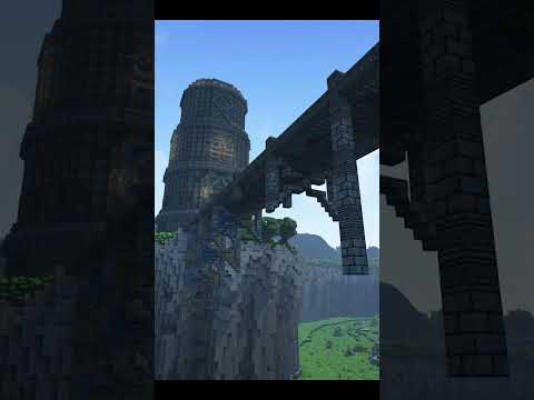 Build a HUGE Mage Tower in Minecraft | Timelapse Wizard Tower Build #minecraftshorts