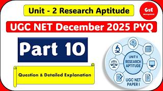 UGC NET Research Aptitude Dec 2025 PYQ | Part 10 | Marathon with Smart Tricks. #g2emanagement