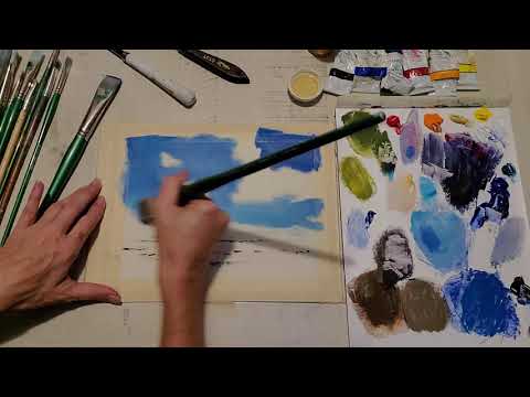 Alla Prima Oil Demo- Landscape with Marsh, Clouds, and Water