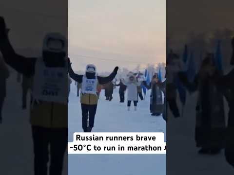 Russian runners brave -50°C to run in marathon