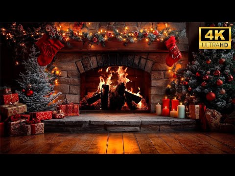 🔥 Winter Christmas Fire 4K 🎄 Pure Crackle Ambience (No Music)