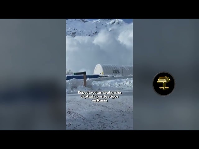 Capta cómo cae un enorme alud de nieve en su dirección