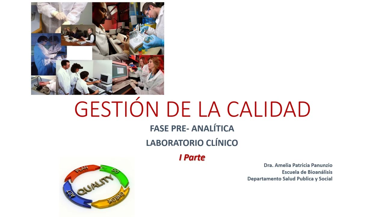 GESTION CALIDAD FASE PREANALITICA Parte I
