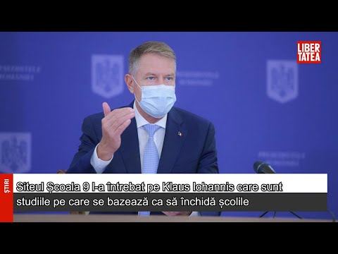 Siteul Școala 9 l-a întrebat pe Klaus Iohannis care sunt studiile pe care se bazează ca...