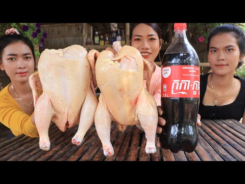 Yummy cooking Grilled chicken with Coca Cola and banana flower recipe - grilled chicken