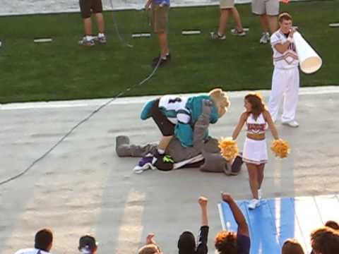 CCU Mascot takes out team's frustration on Duke Dog after he tries to be playful