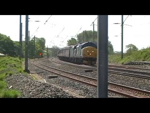 37688/37194 Top n' tail 47580 5Z52 Preston - Carnforth ECS south of Lancaster 1st May 2011