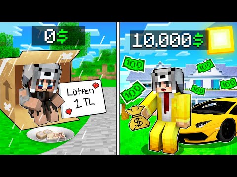 DİLENCİLİK YAPARAK MİLYARDER OLDUM 😱 - Minecraft